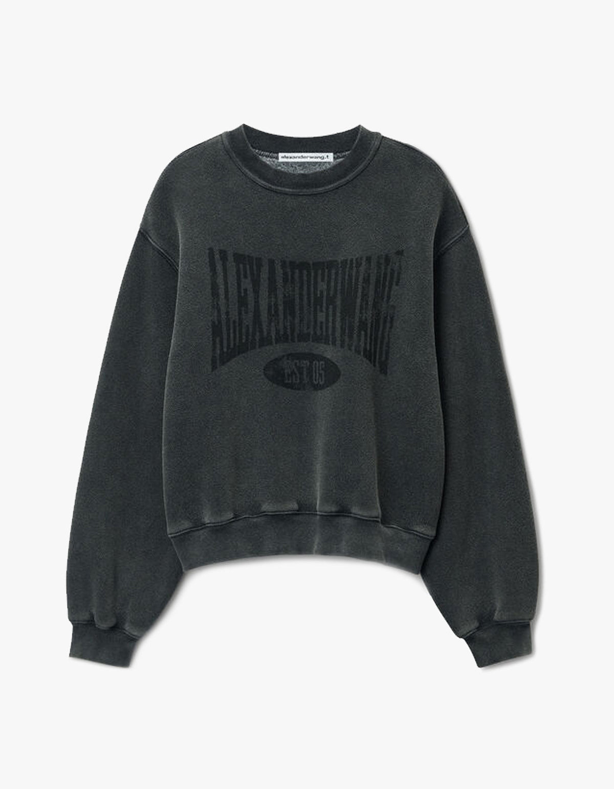 Graphic Crewneck Sweatshirt - Faded Black