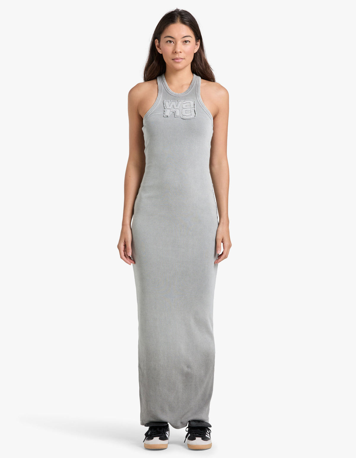 Distressed Edge Maxi Dress - Washed Steel