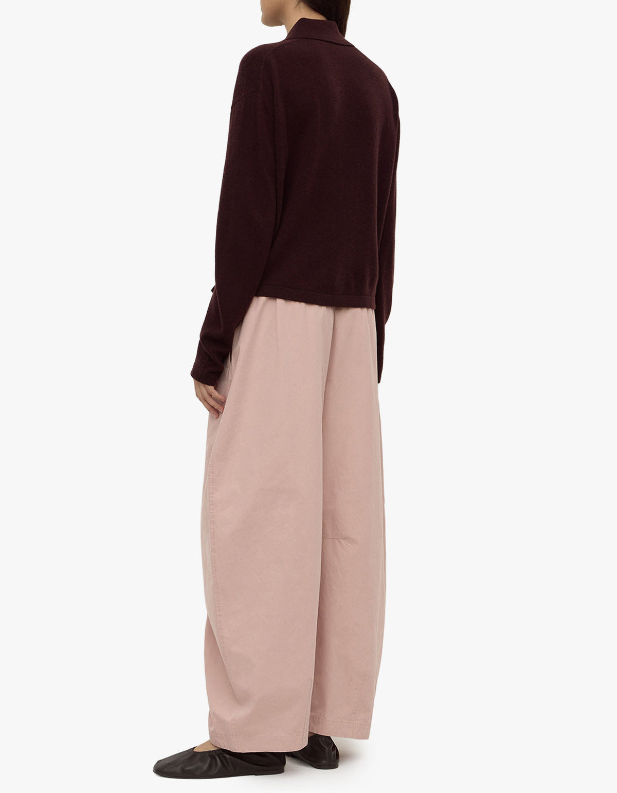 Wool Cashmere Knit Cardigan - Dark Merlot