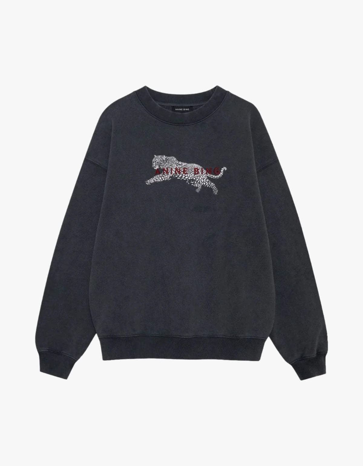 Spencer Sweatshirt Leopard - Washed Black