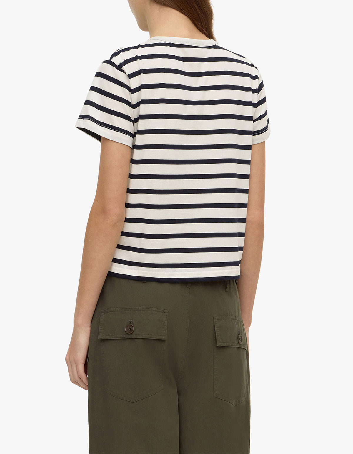 Mollie Stripe Short Sleeve Tee - Navy Cream Stripe
