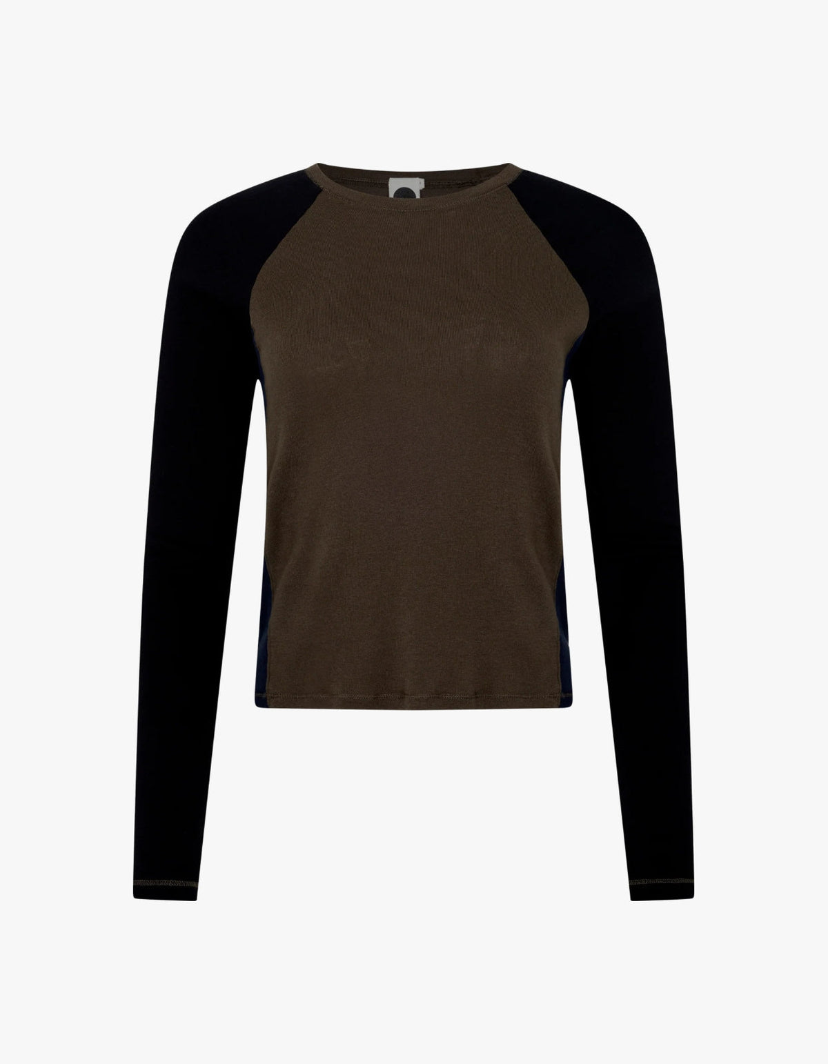 Paneled Baby Long Sleeve T-Shirt - Ash/Black/Blue Ink