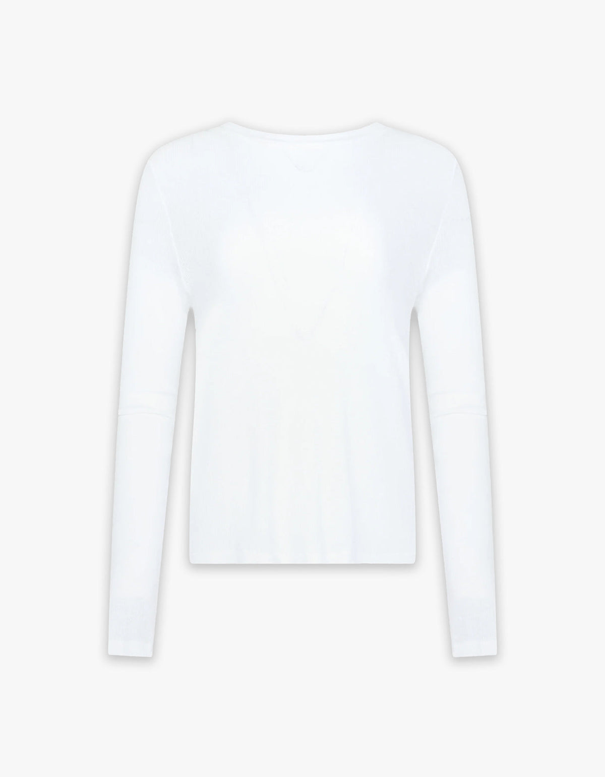 Sheer Rib L/S T-Shirt - White
