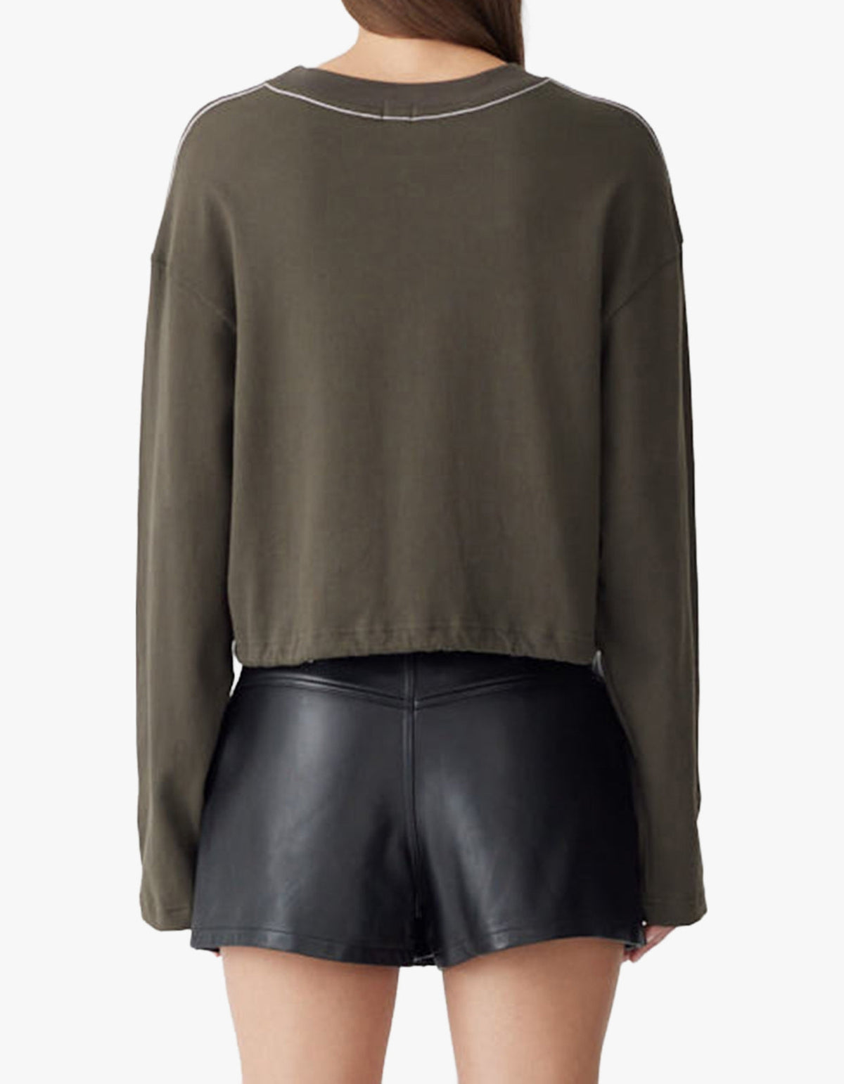 Terry Drawstring L/S T-Shirt - Ash