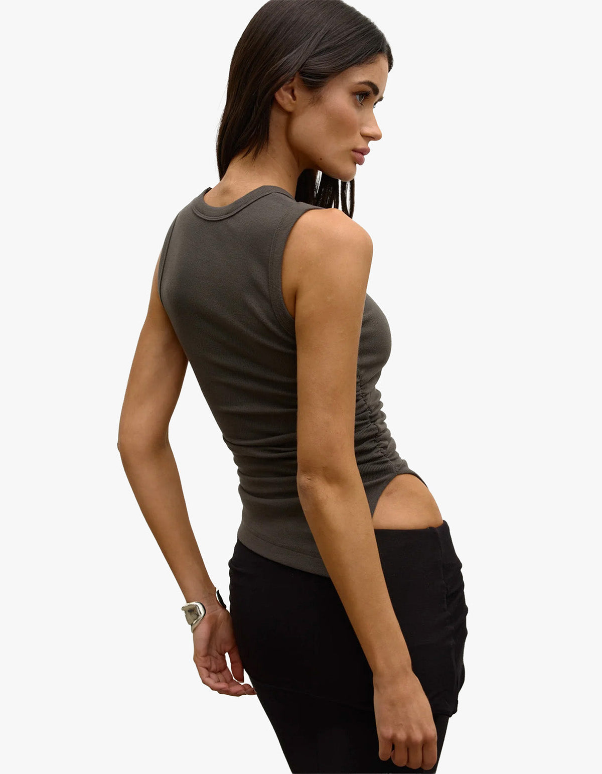 Lana Rouched Tank - Smoke