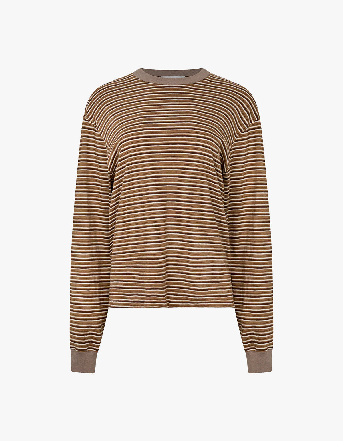 Slouch L/S Sweat - Brown Stripe/Taupe