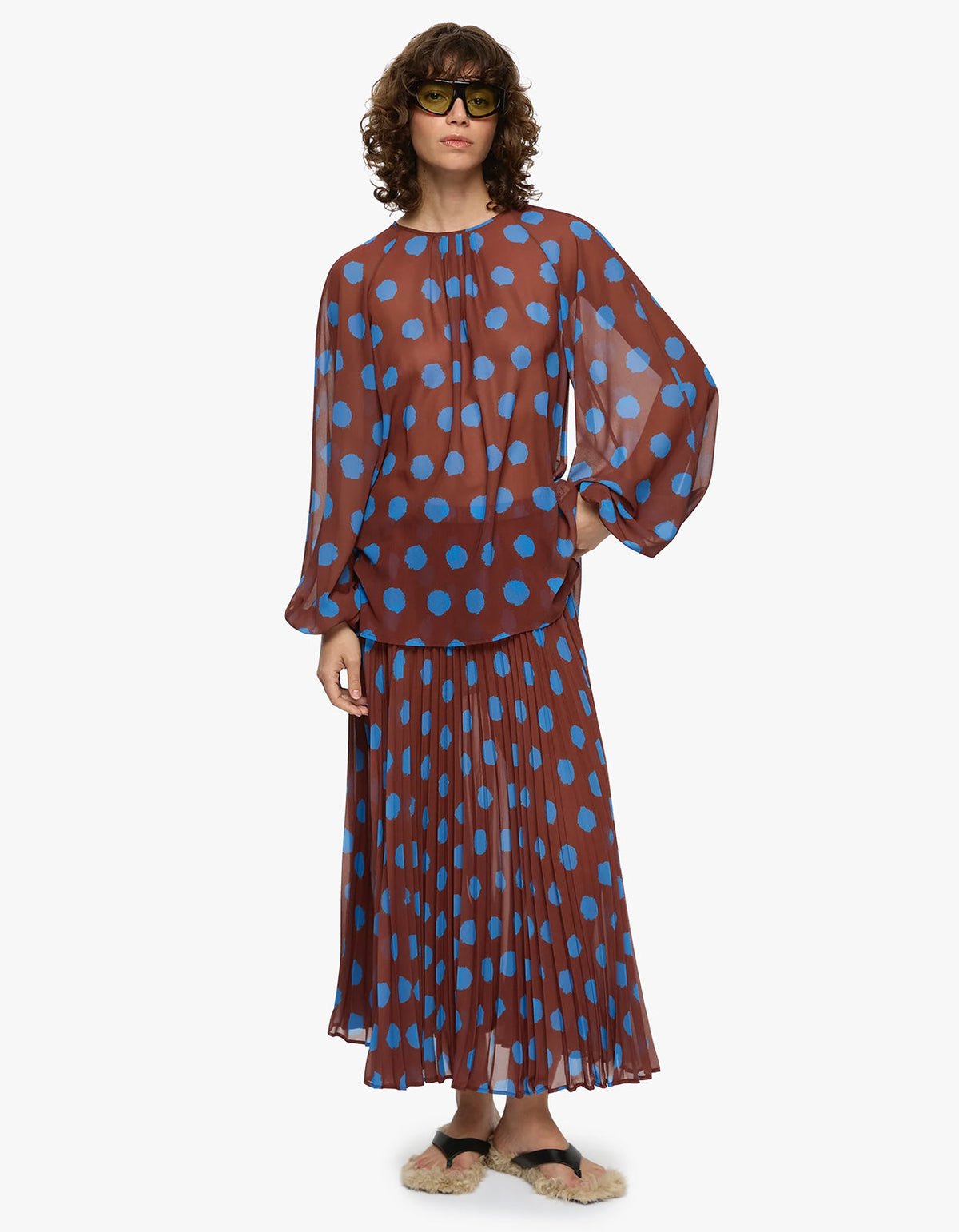 Domenica Skirt - Blue/Brown