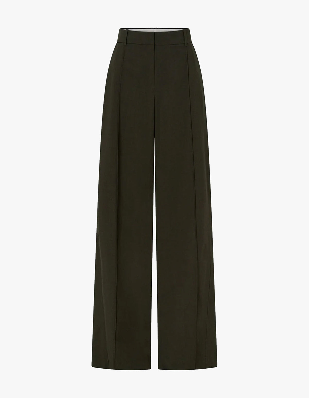 Una Straight Leg Pin Tuck Trouser - Dark Emerald