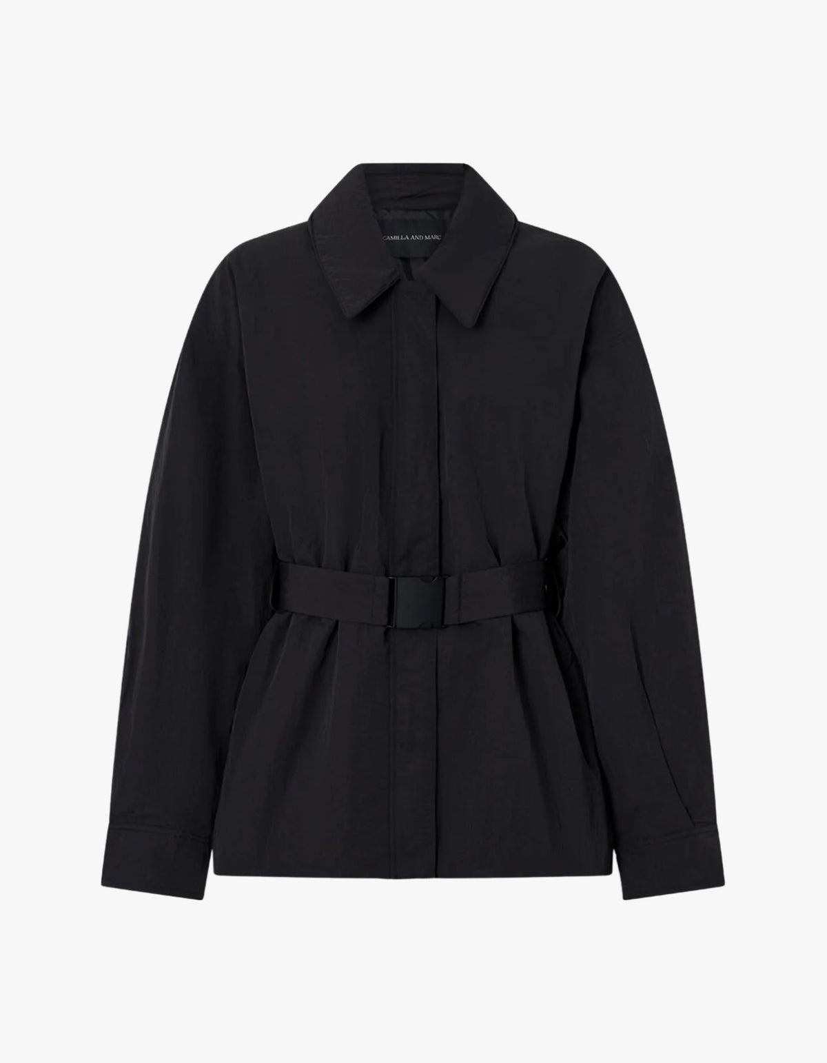 Manon Padded Belted Jacket - Black