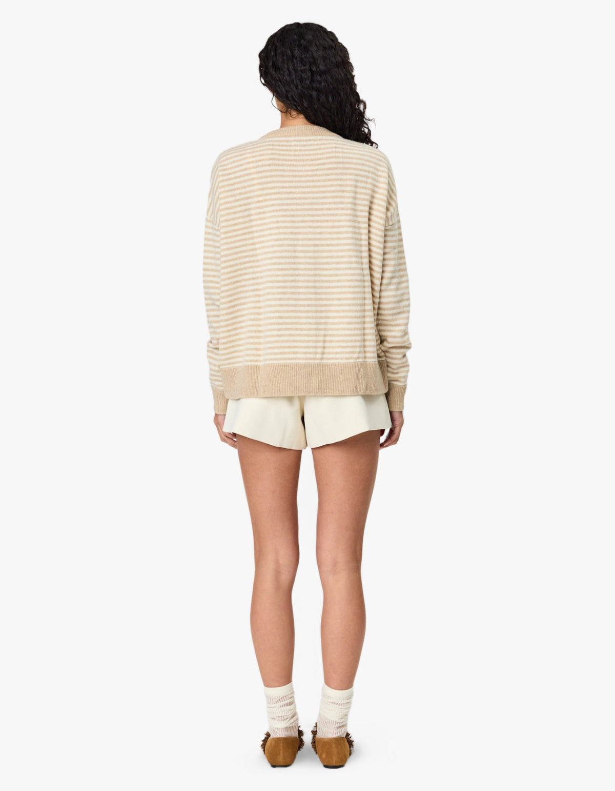 Tali Cardigan - Latte Stripe