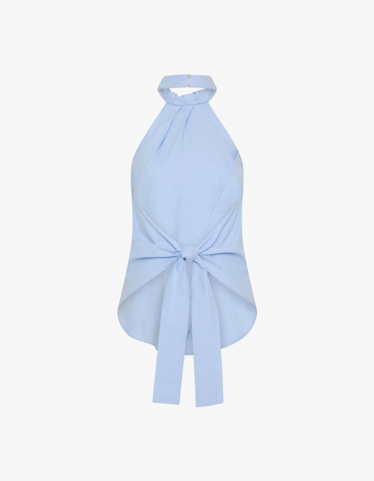 Oxford Halter Tie Back Top - Ciel Blue
