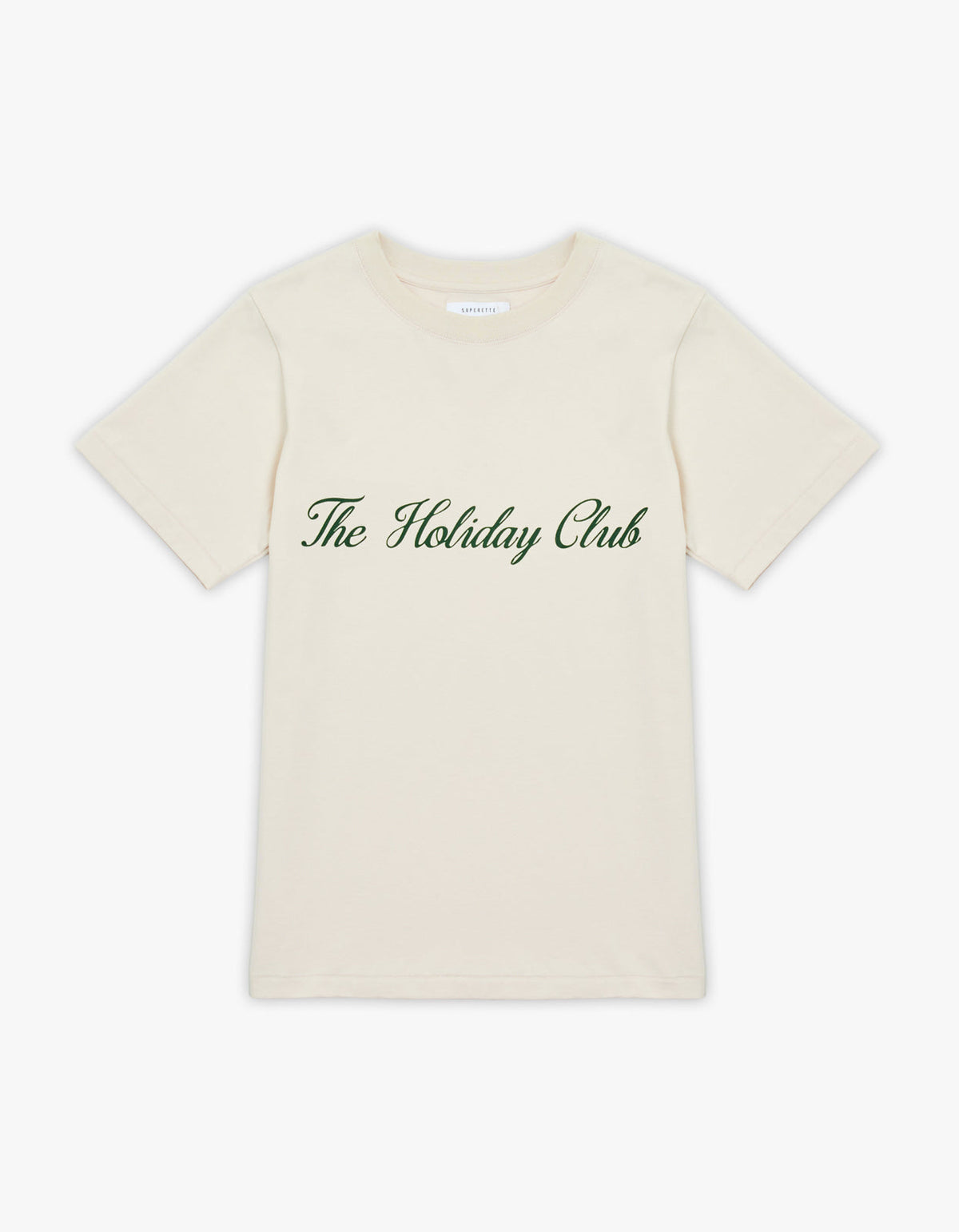 Holiday Club Script Tee - Oat Milk