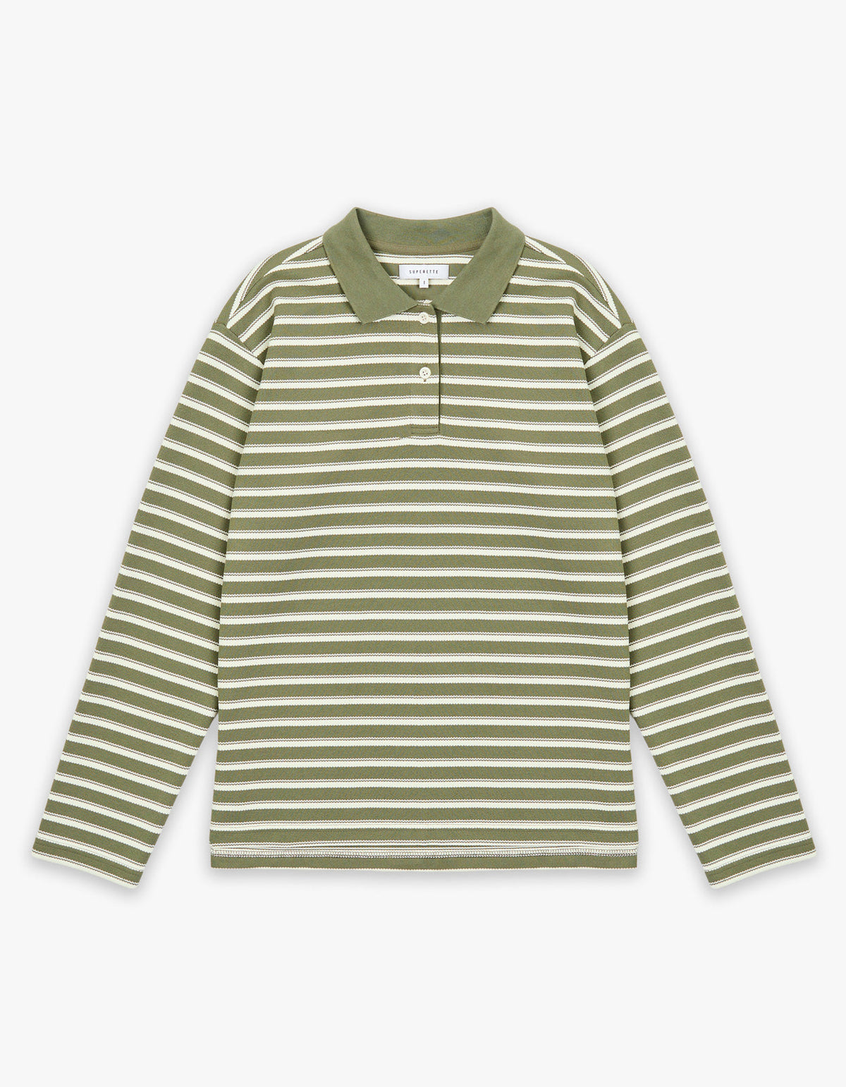 Saber L/S Polo Tee - Olive/Cream