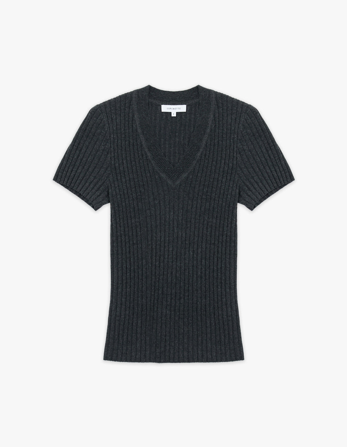 Hollie Knit Tee - Charcoal