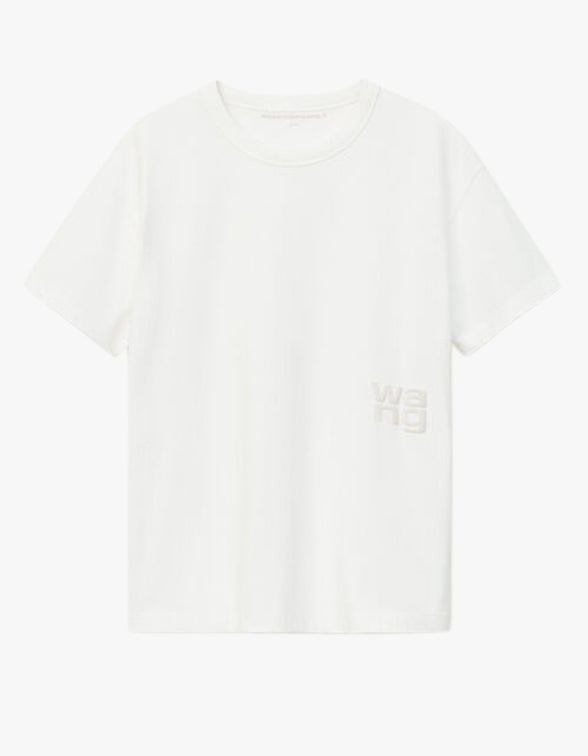 Essential Jersey S/S Tee W/ Puff Logo - White