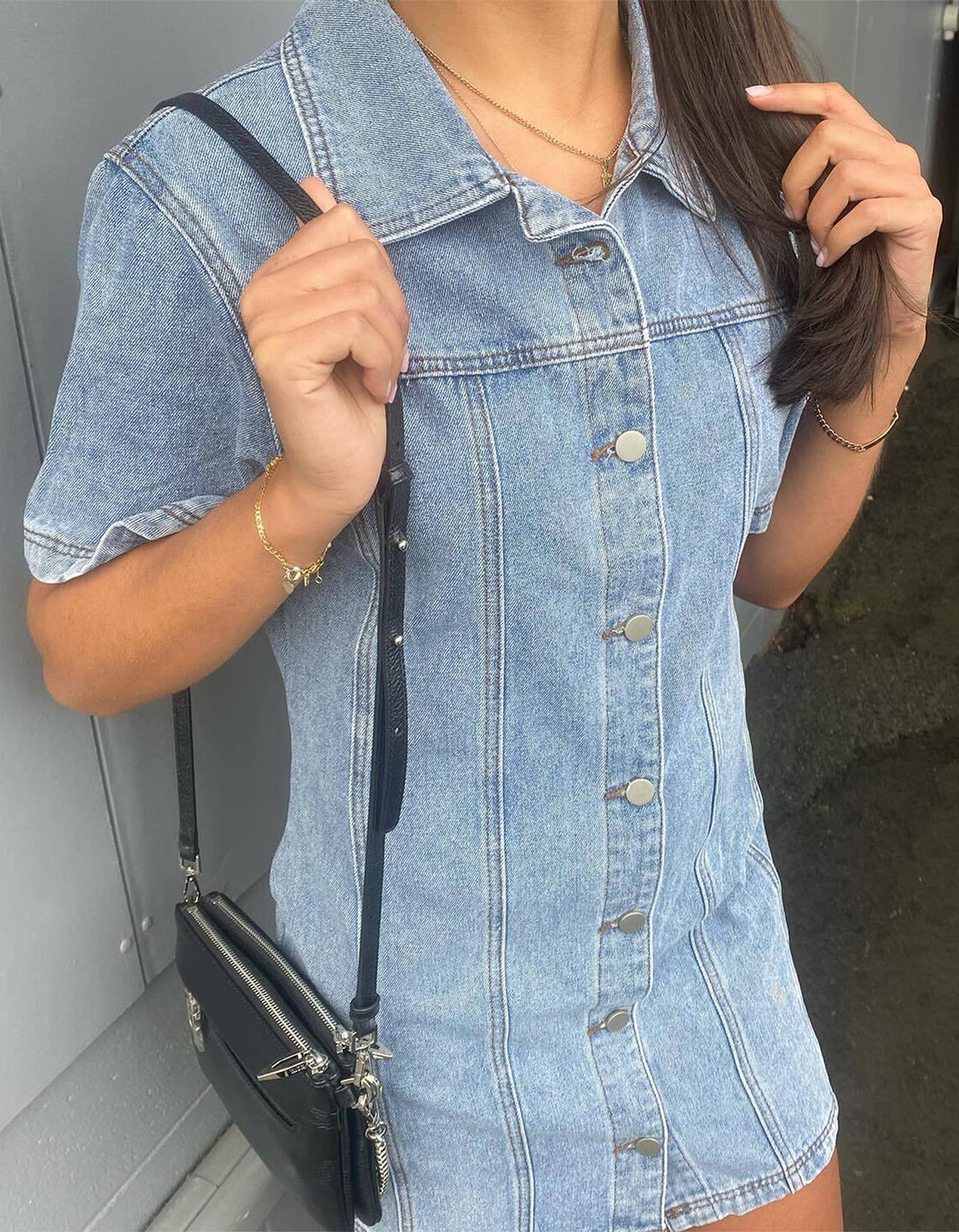 Delilah Denim Dress - Mid Blue