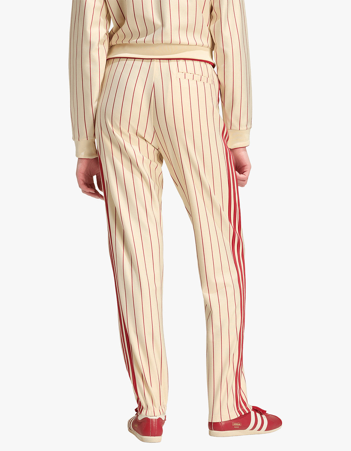 Pinstripe Firebird Trackpant - Warm Vanilla / Team Victory Red
