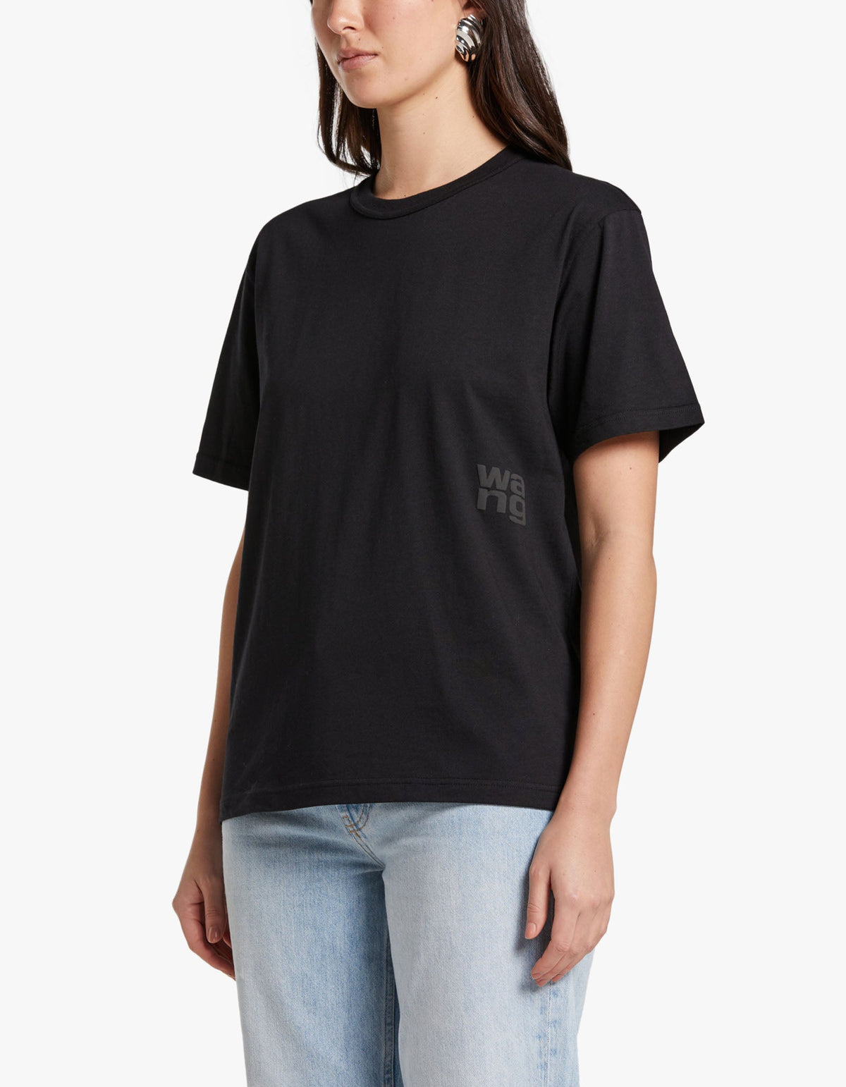 Essential Jersey S/S Tee W/ Puff Logo - Black