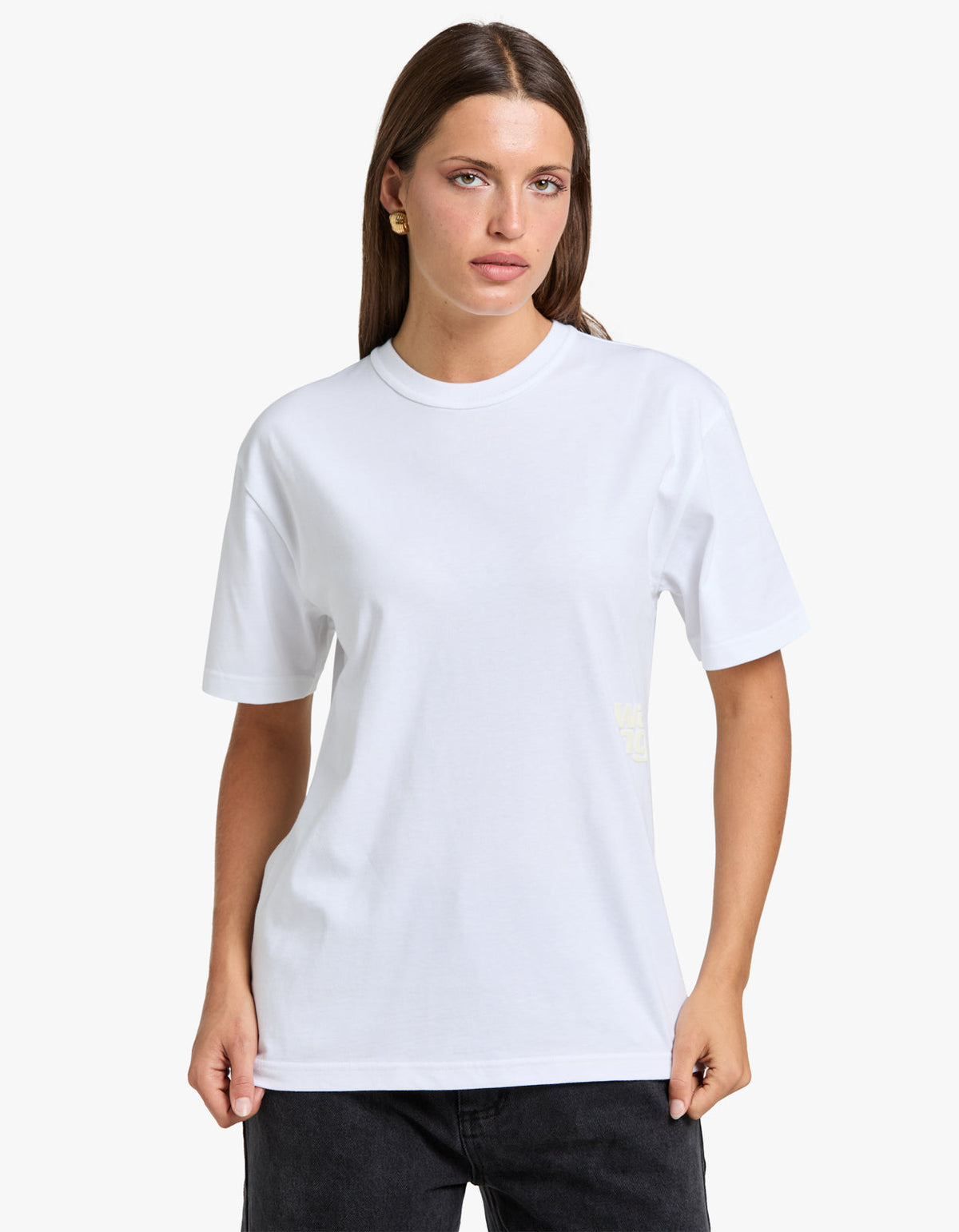 Essential Jersey S/S Tee W/ Puff Logo - White