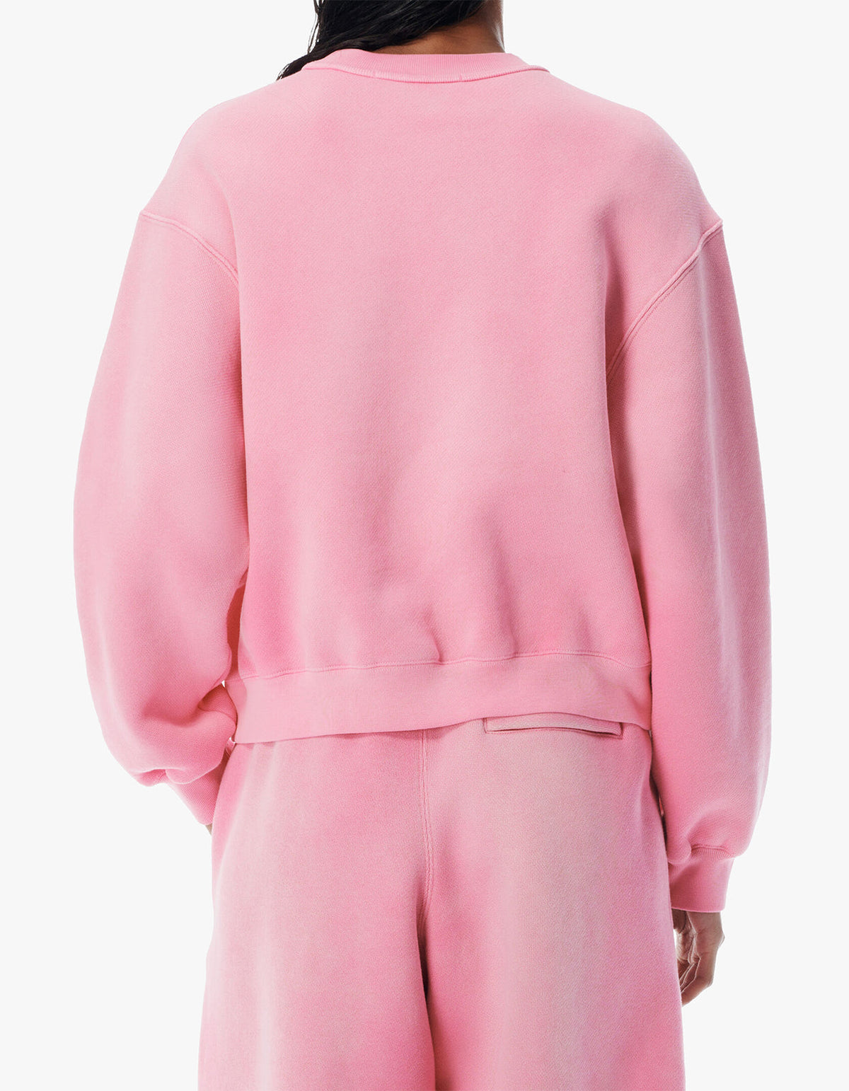 Essential Terry Crew Sweatshirt W/ Puff Paint Logo - Washed Lotus