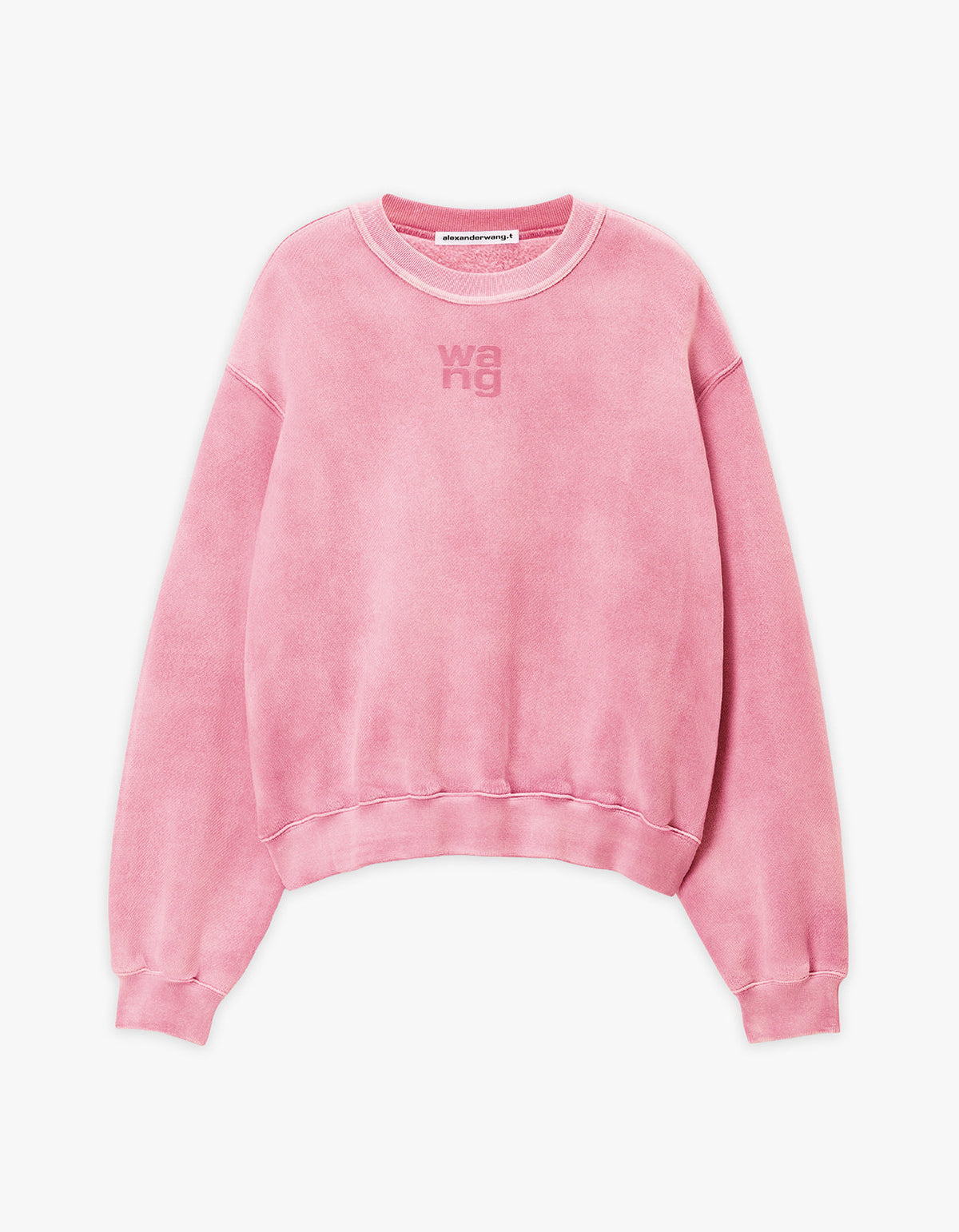 Essential Terry Crew Sweatshirt W/ Puff Paint Logo - Washed Lotus