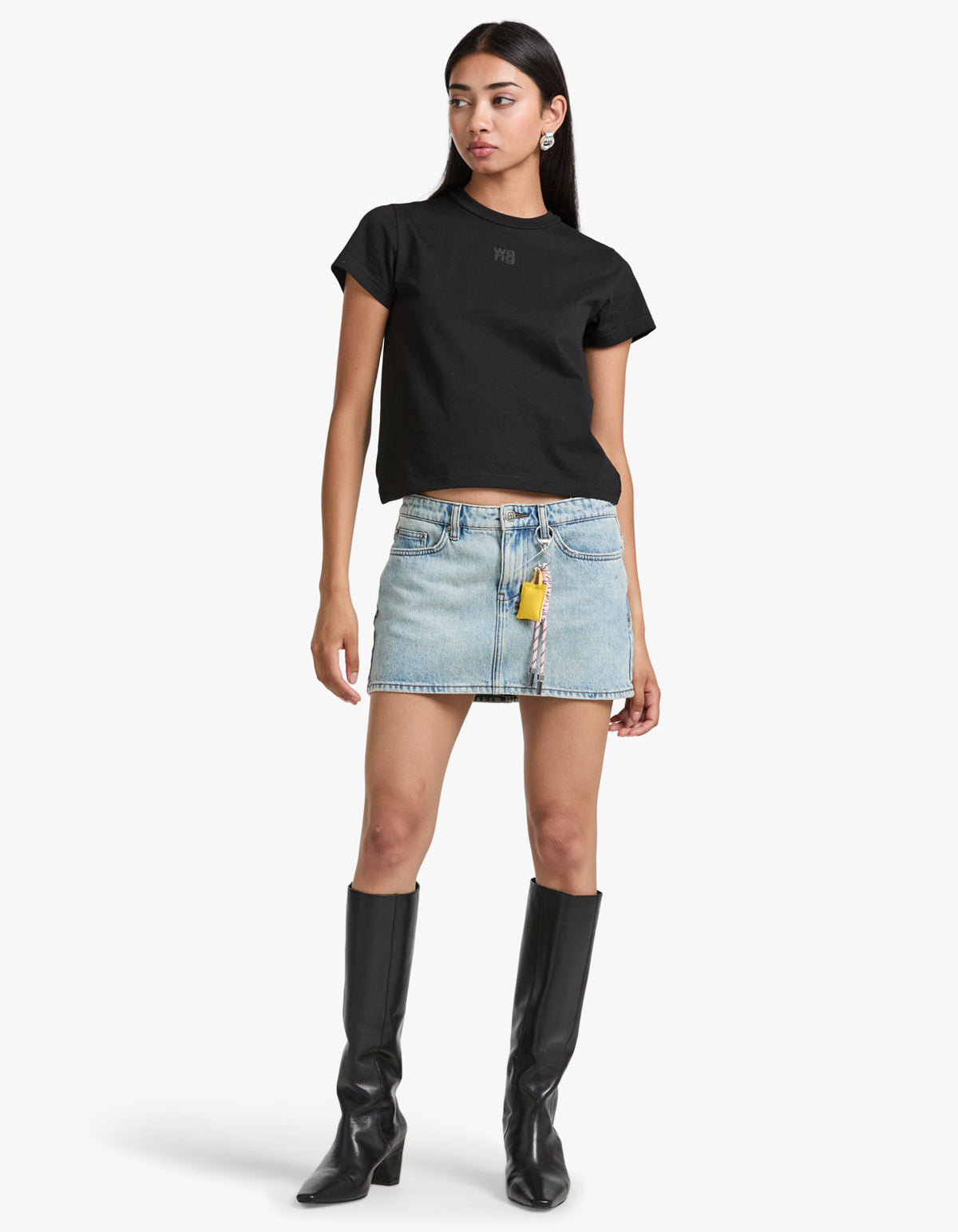 Essential Jersey Shrunken Tee W/ Puff Logo - Black