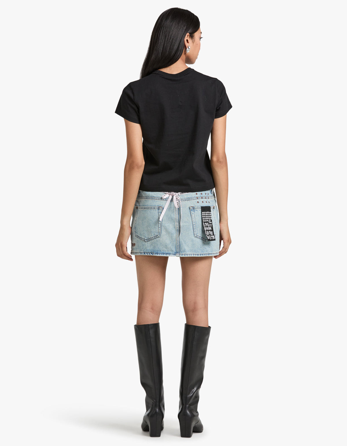 Essential Jersey Shrunken Tee W/ Puff Logo - Black