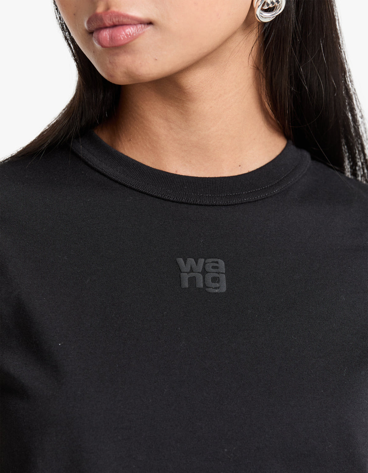 Essential Jersey Shrunken Tee W/ Puff Logo - Black