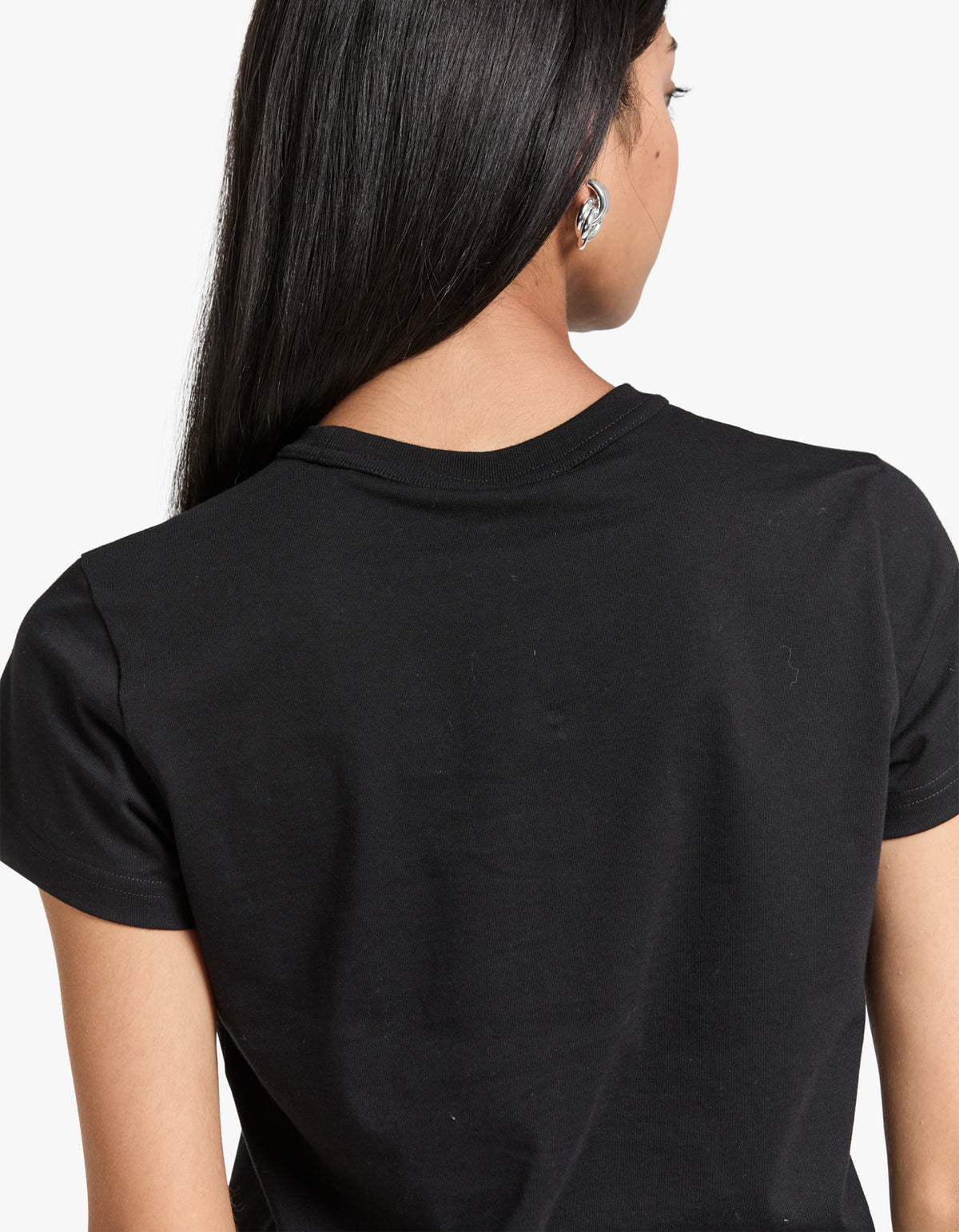 Essential Jersey Shrunken Tee W/ Puff Logo - Black