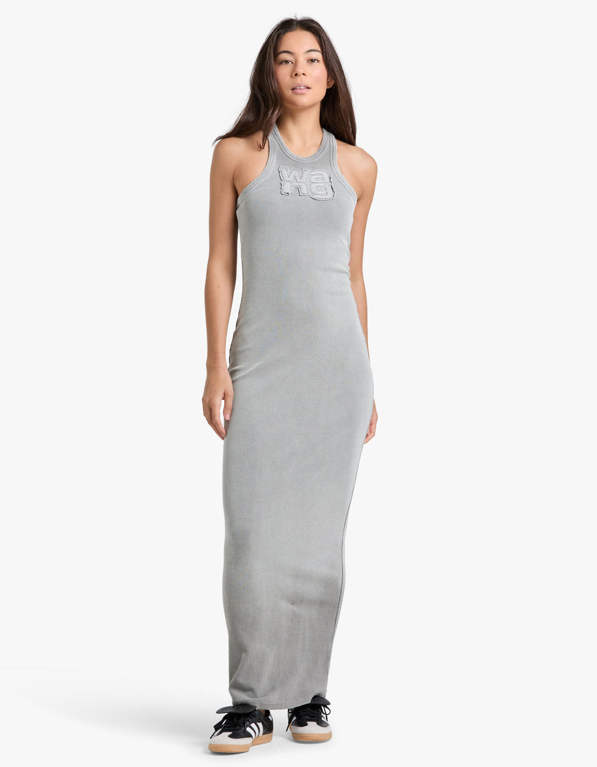 Distressed Edge Maxi Dress - Washed Steel