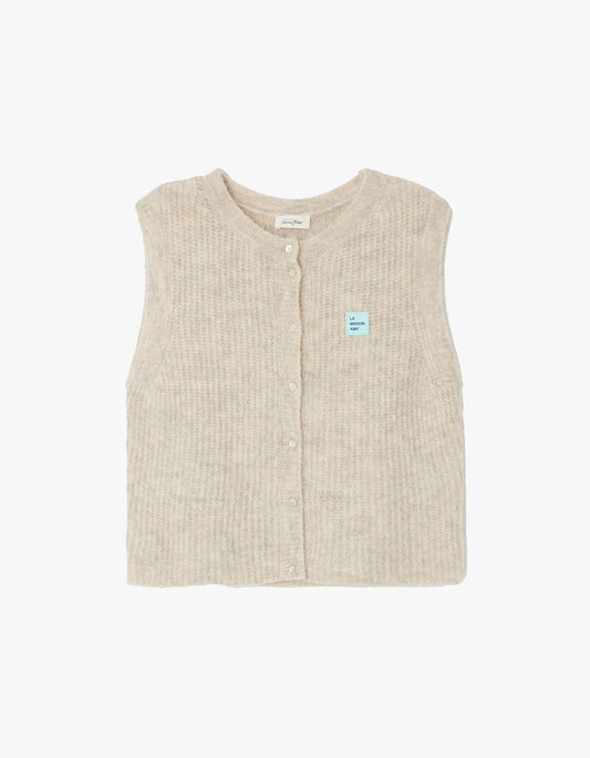 Womens Cardigan East - Melange Powder Snow