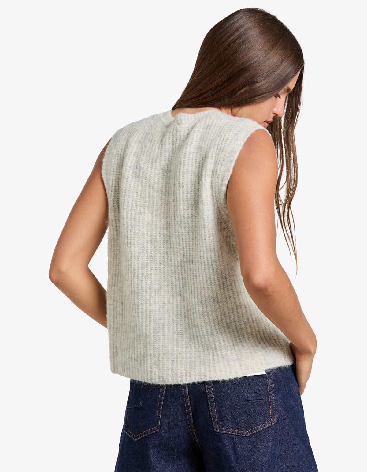 Womens Cardigan East - Melange Powder Snow