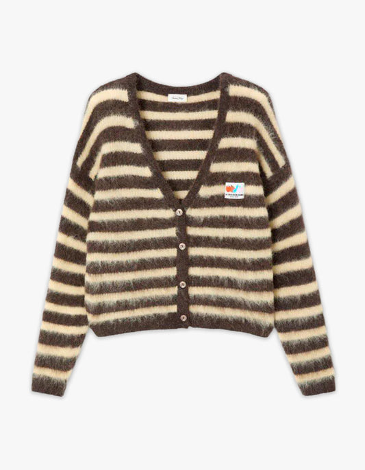 Womens Cardigan Nenybay - Root Striped Soy