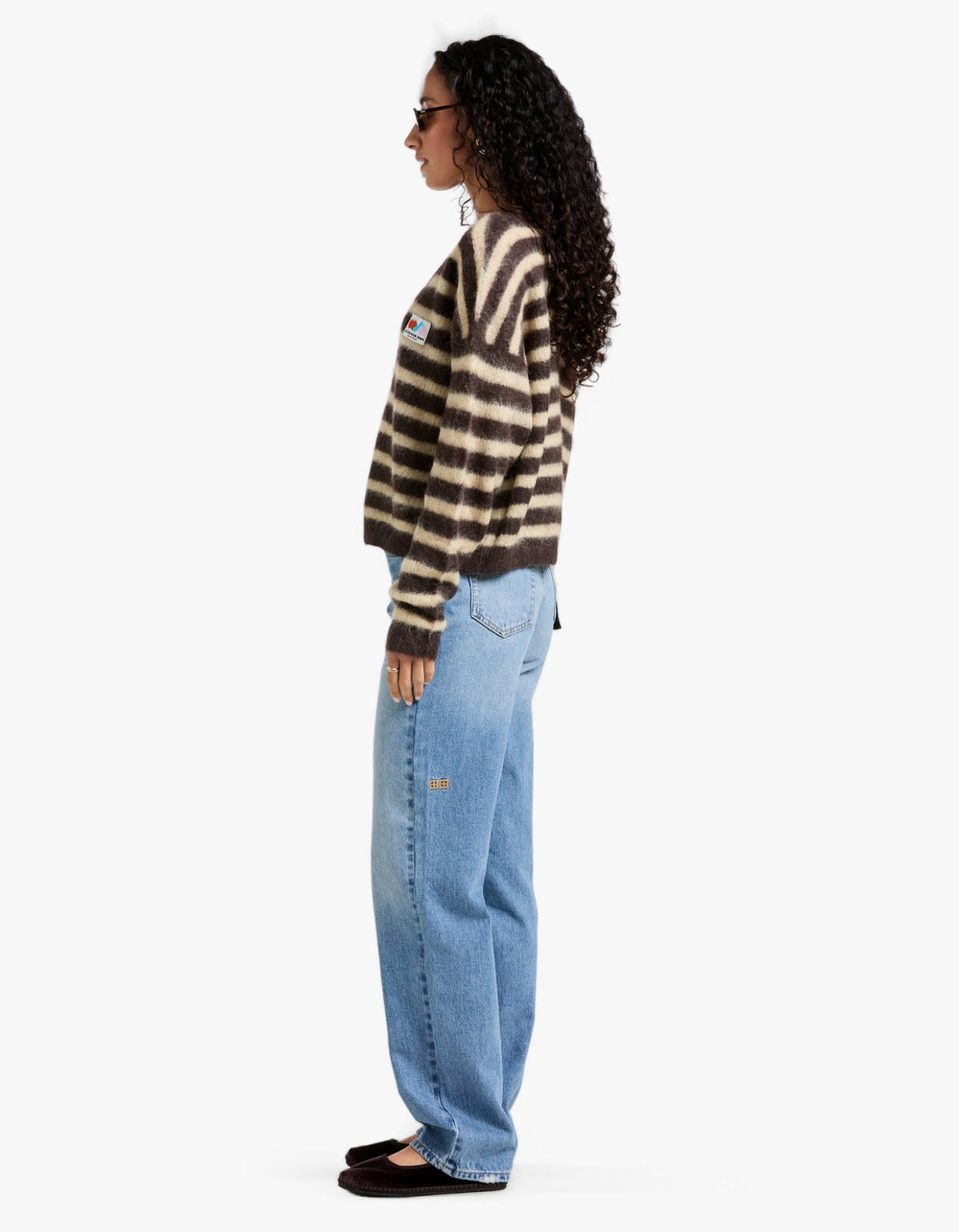 Womens Cardigan Nenybay - Root Striped Soy
