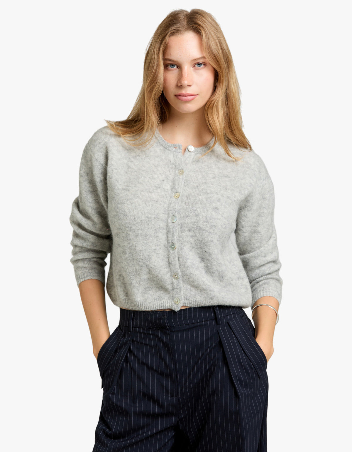 Womens Cardigan Vitow - Light Grey Melange