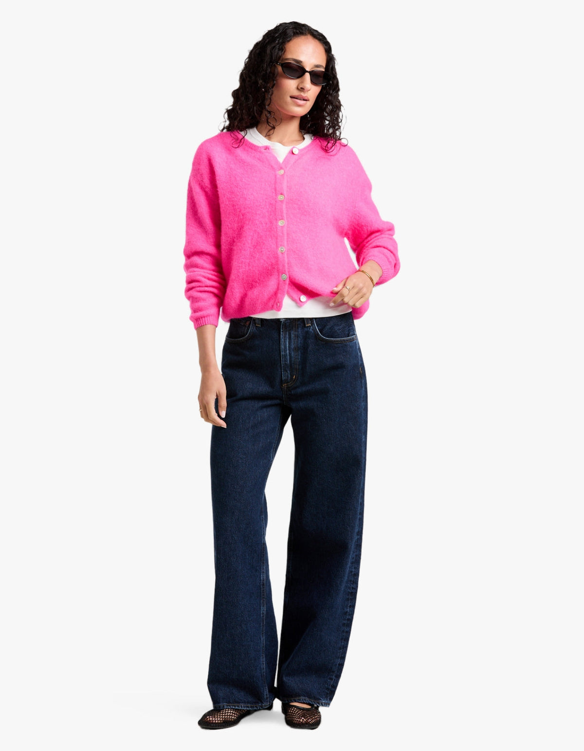 Womens Cardigan Vitow - Neon Pink Melange
