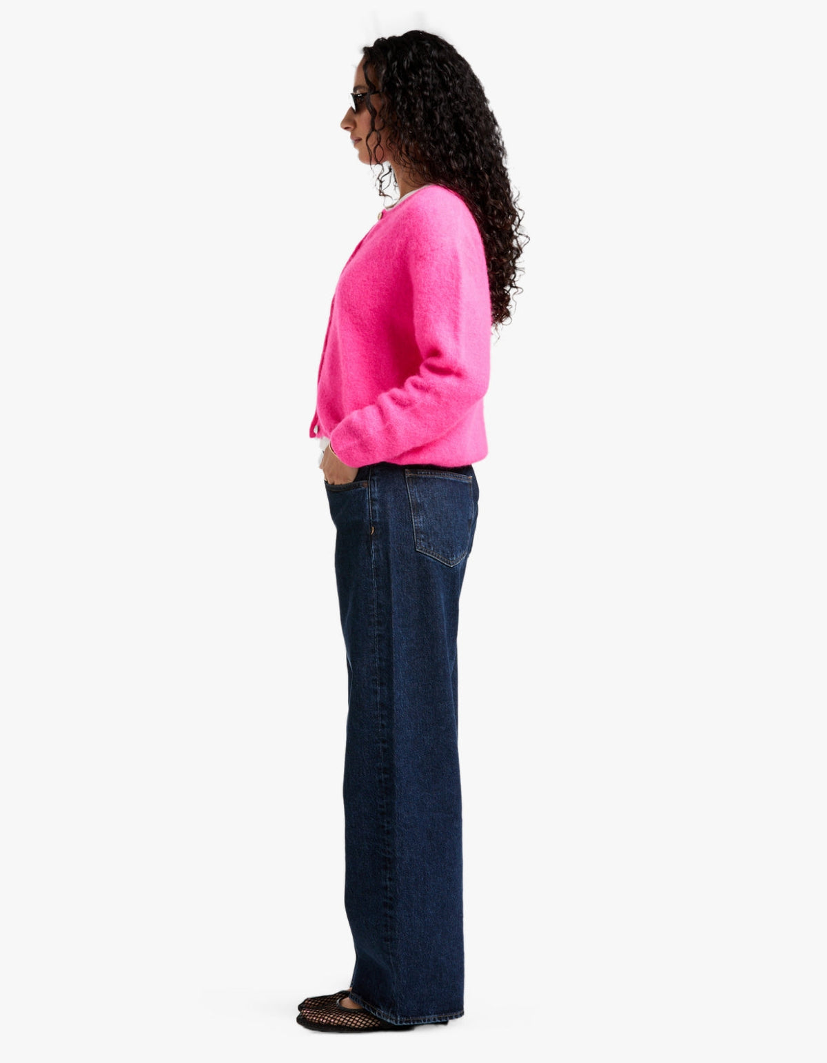 Womens Cardigan Vitow - Neon Pink Melange