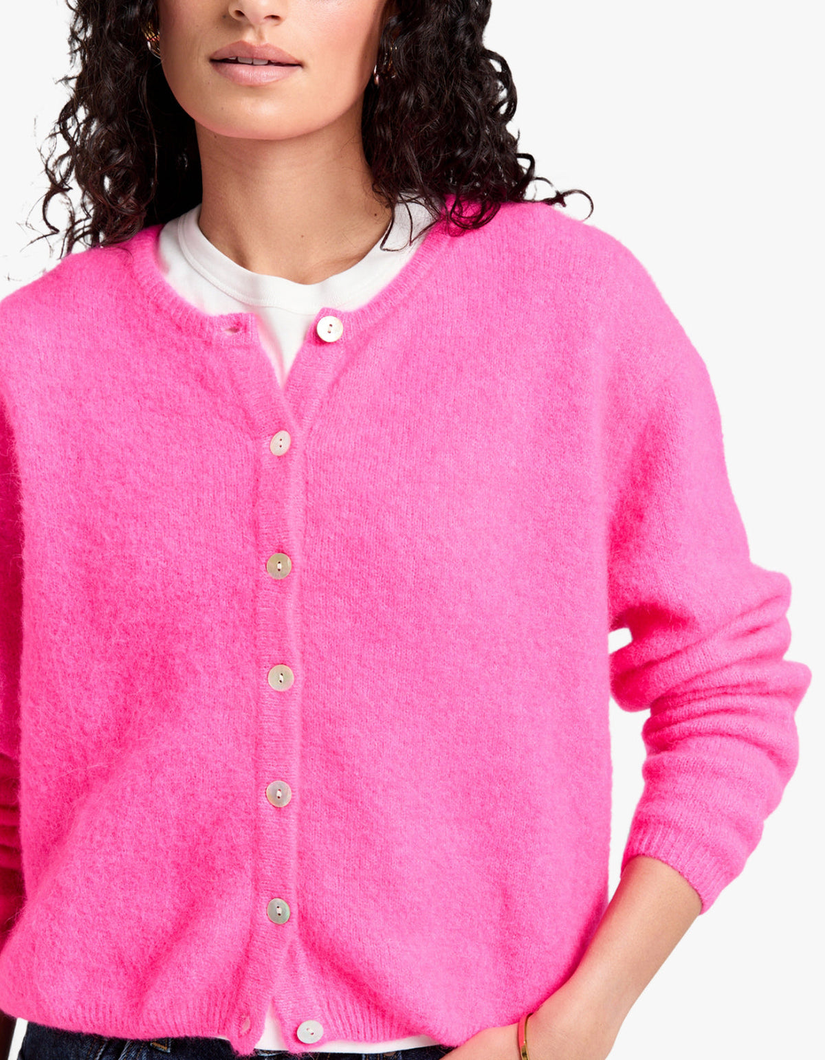 Womens Cardigan Vitow - Neon Pink Melange