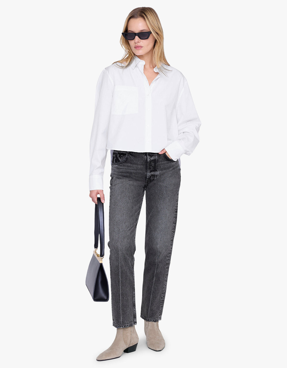 Essie Cropped Shirt - White