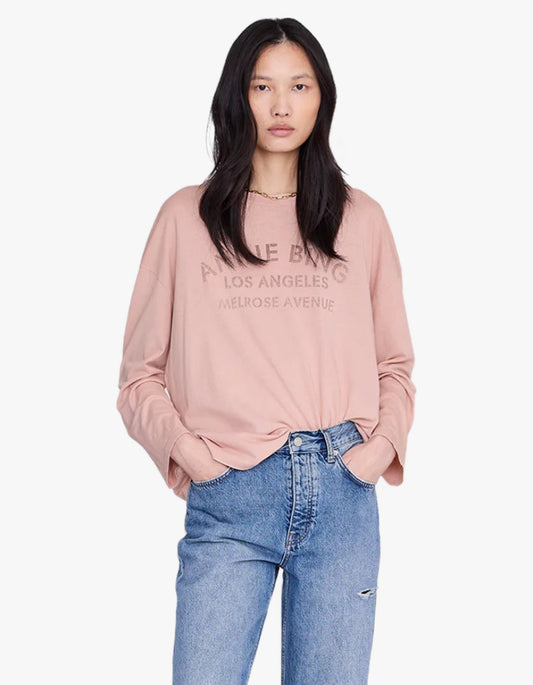 Ivan Long Sleeve Melrose Stencil - Washed Blush