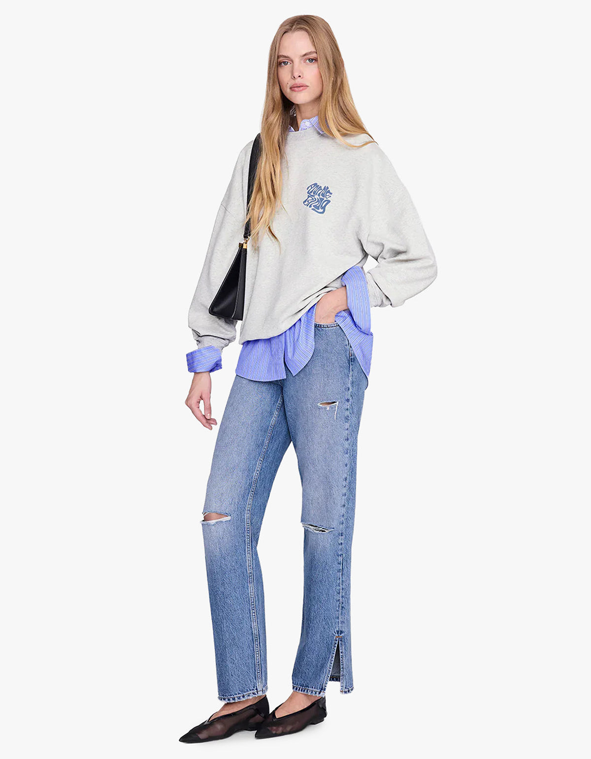 Miles Sweatshirt Waves - Heather Grey