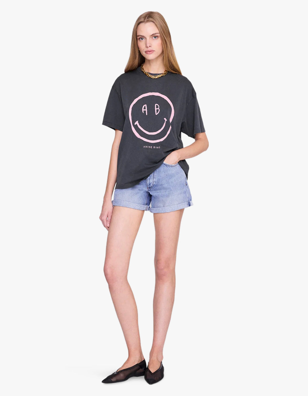 Cade Tee Smiley - Washed Grey