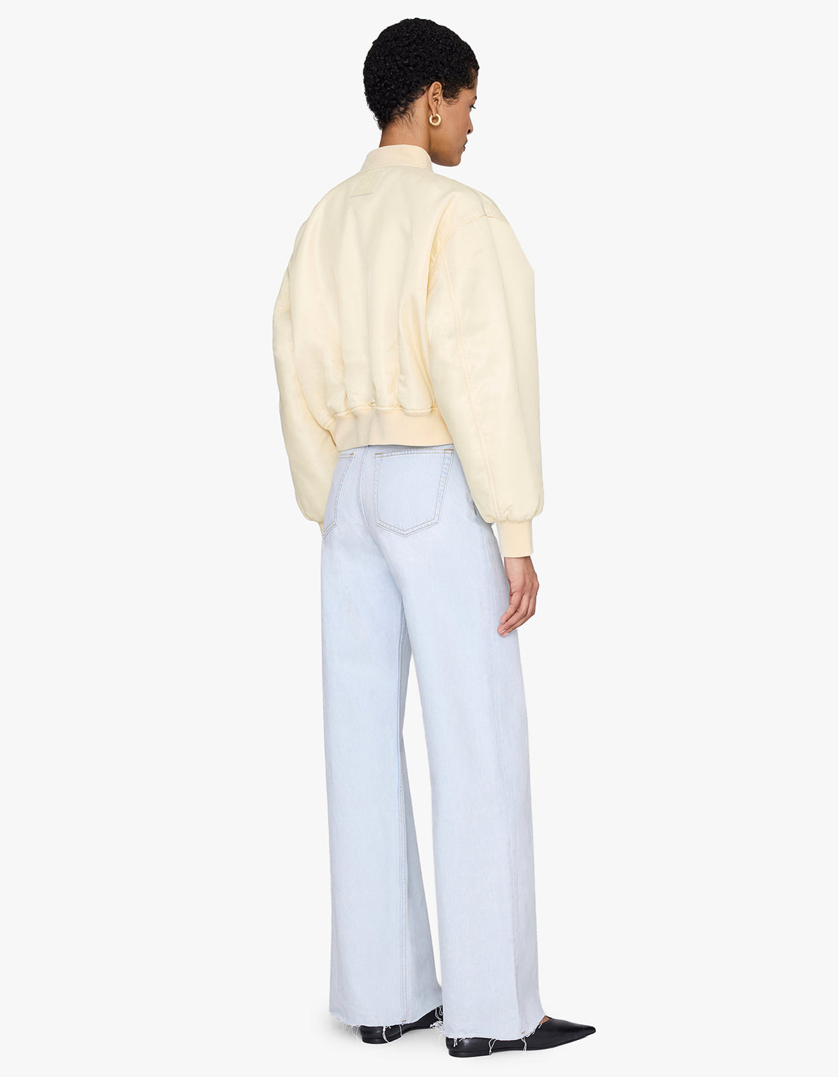 Cropped Leon Bomber - Butter Yellow