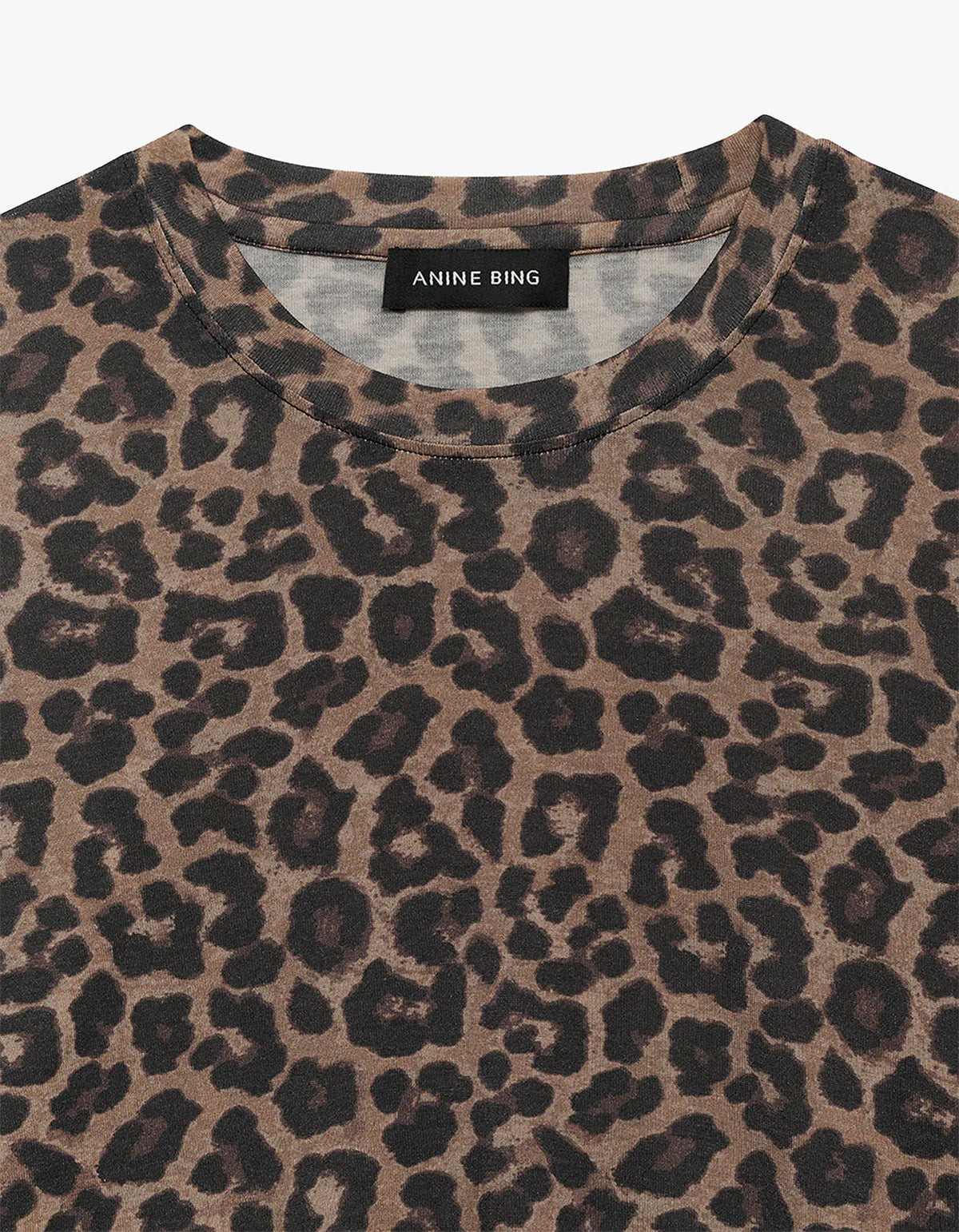 Sylvie Long Sleeve Tee - Black And Brown Leopard
