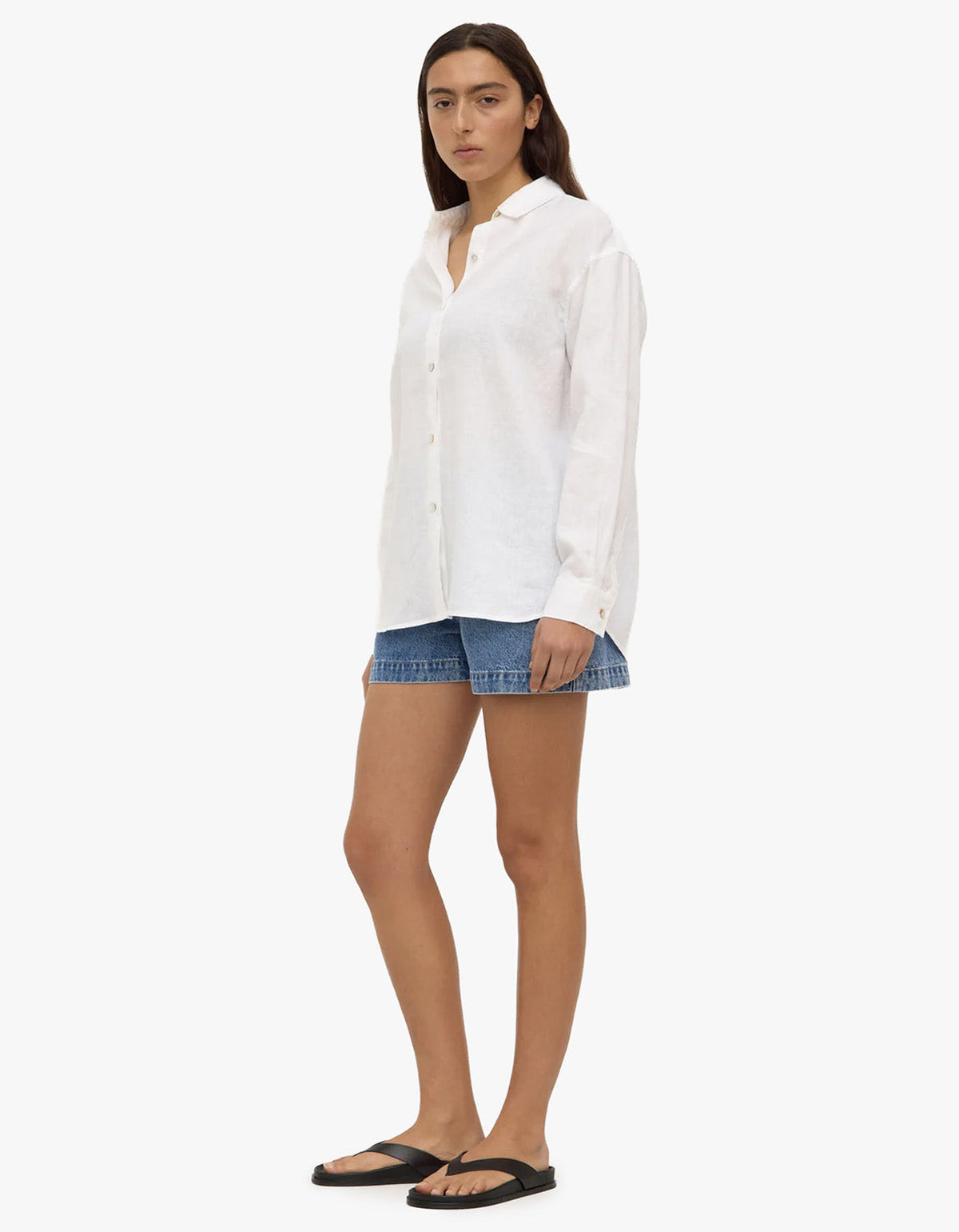 Everyday Womens Linen Long Sleeve Shirt - White