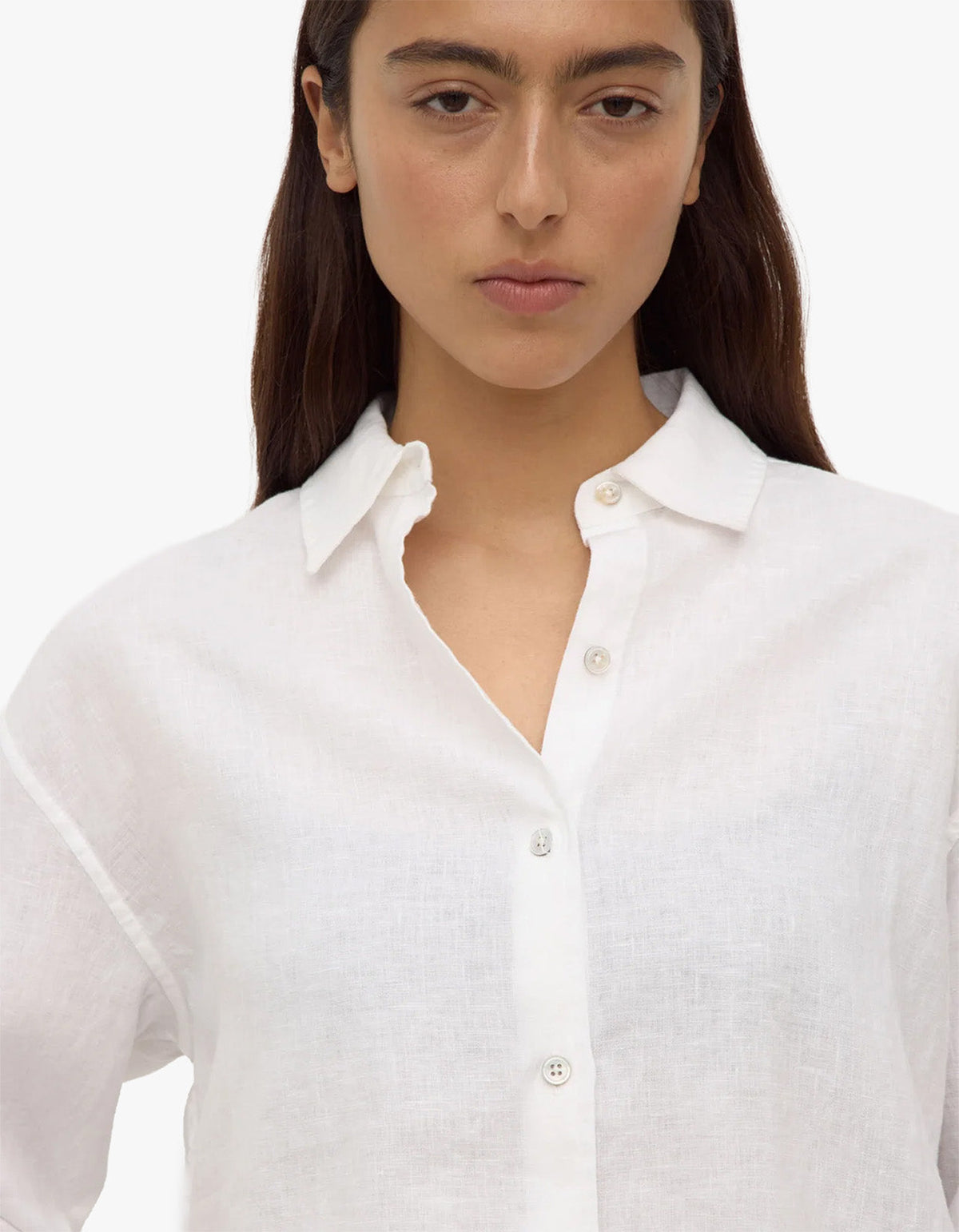 Everyday Womens Linen Long Sleeve Shirt - White