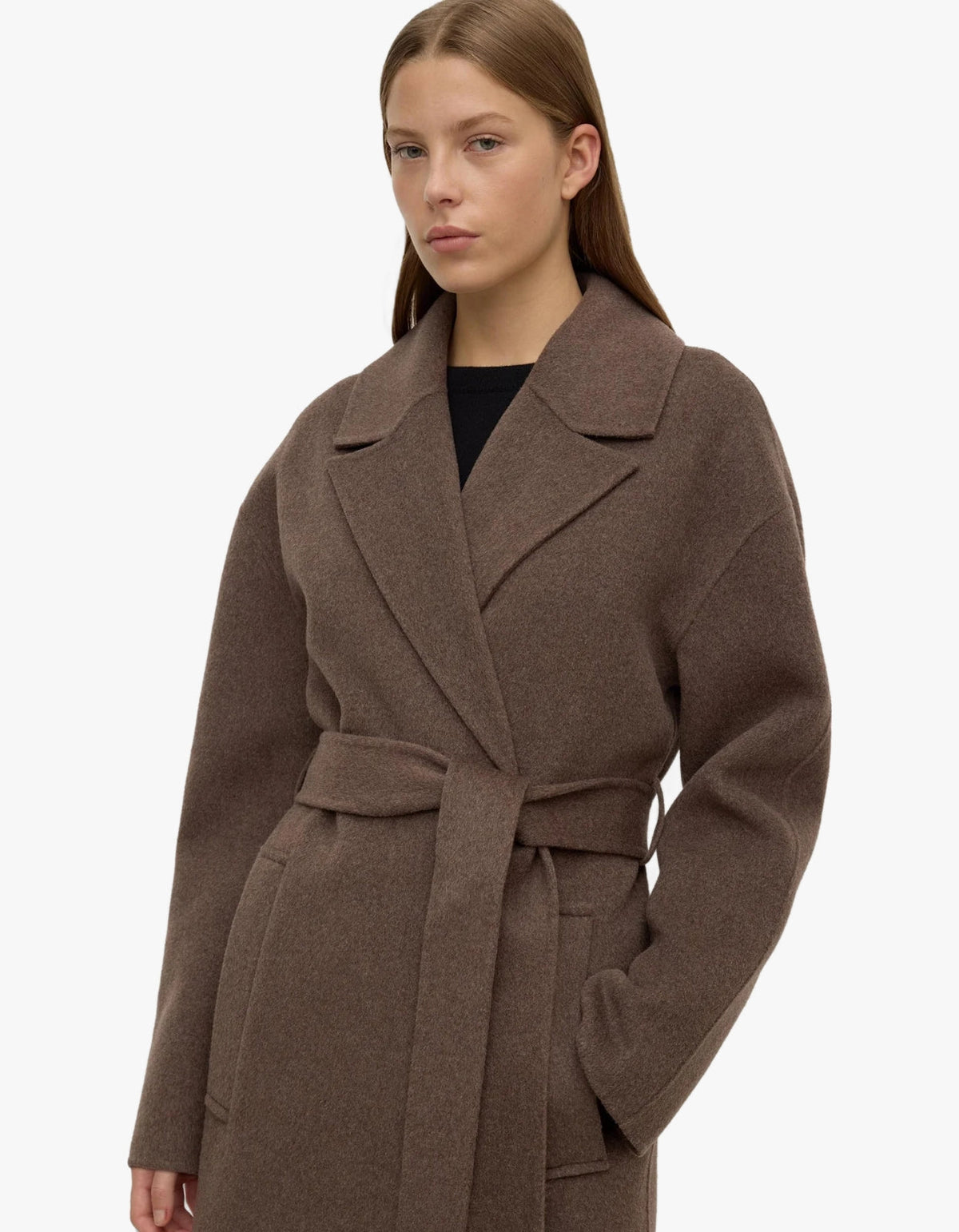 Ivy Wool Coat - Cocoa Marle