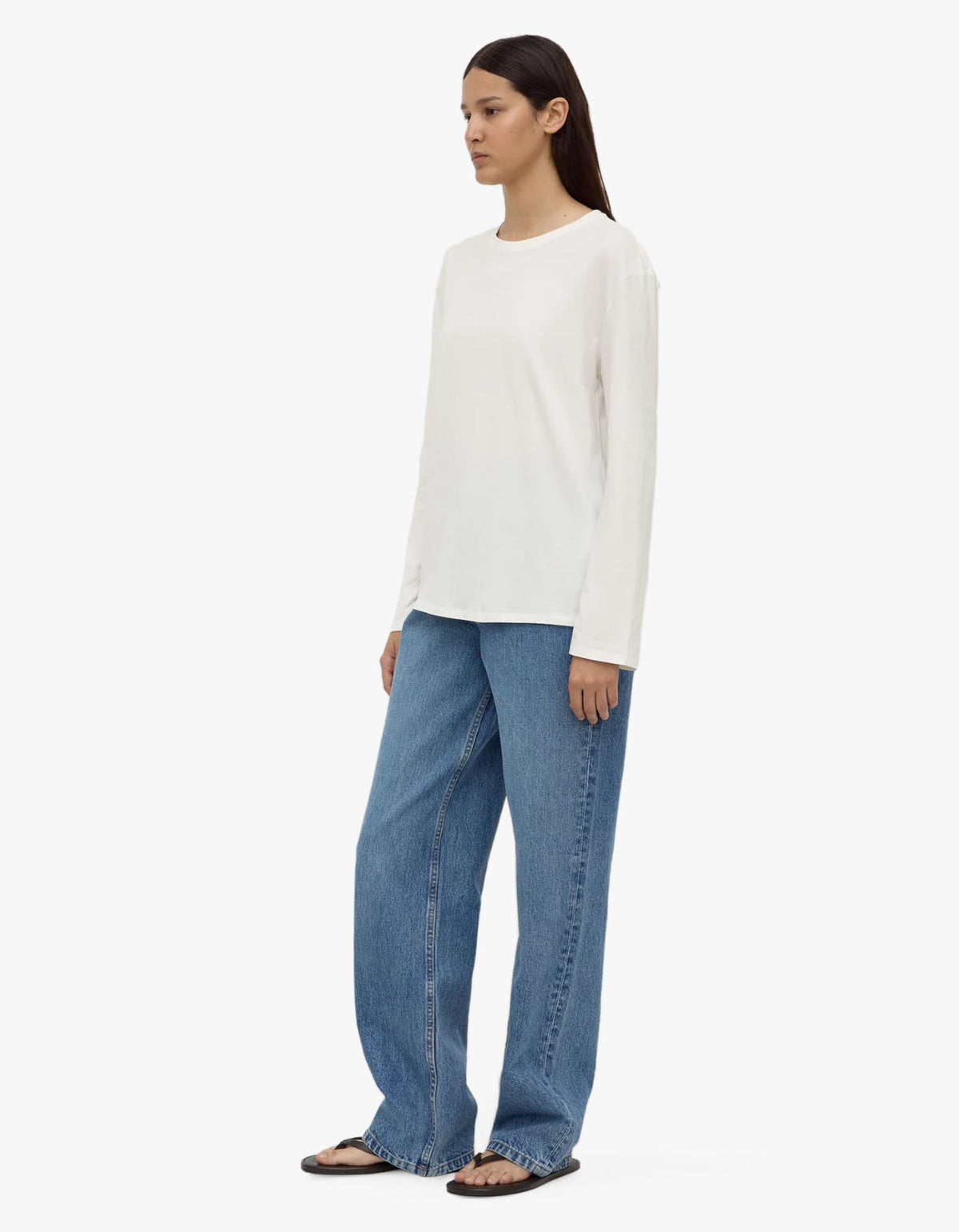 Thea Long Sleeve Tee - White