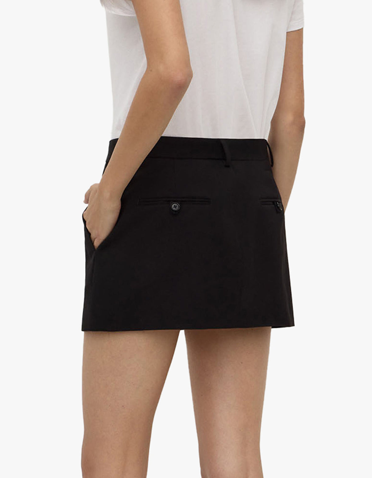 Anika Wool Mini Skirt - Black