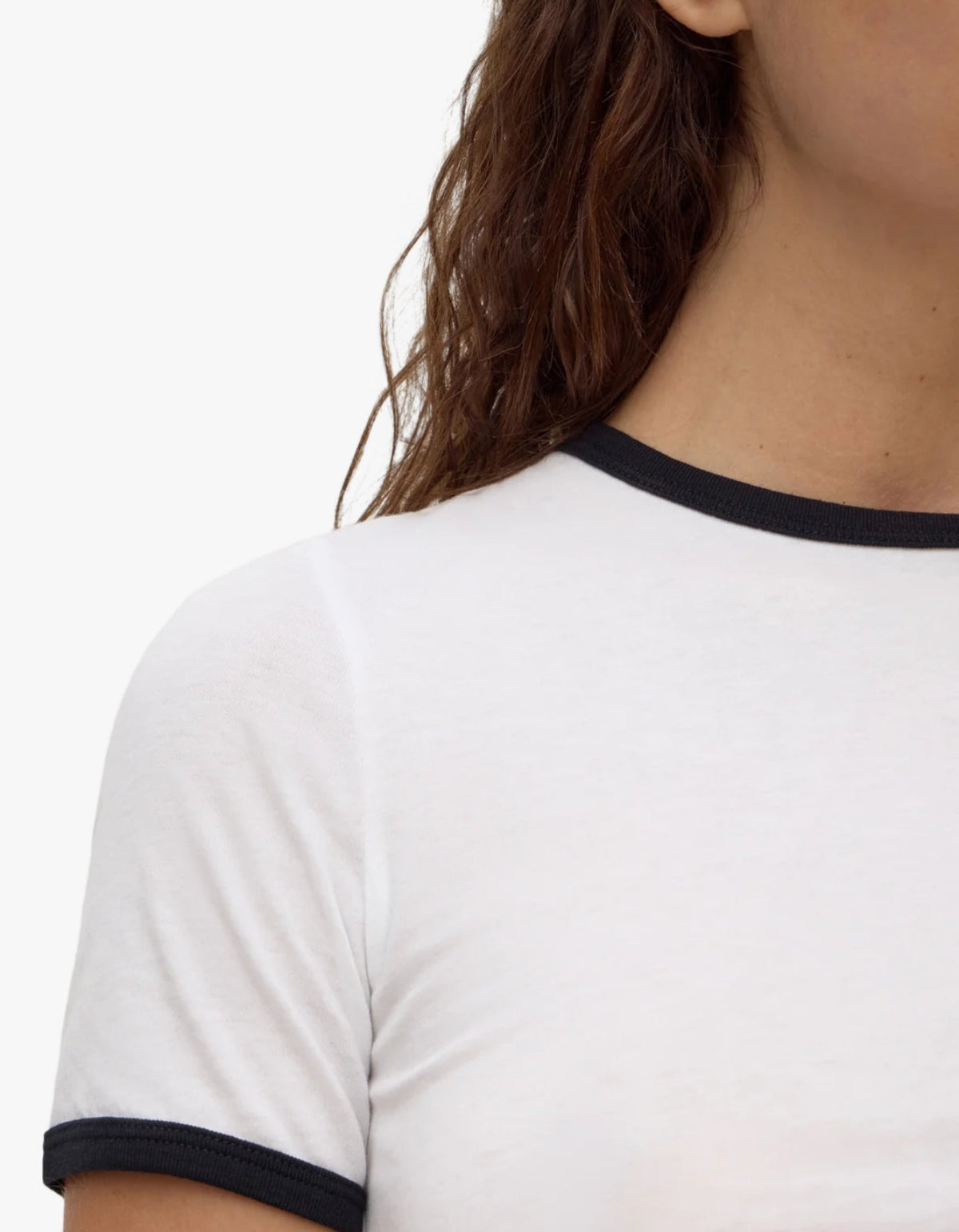 Kourt Contrast Bind Tee - White/Navy